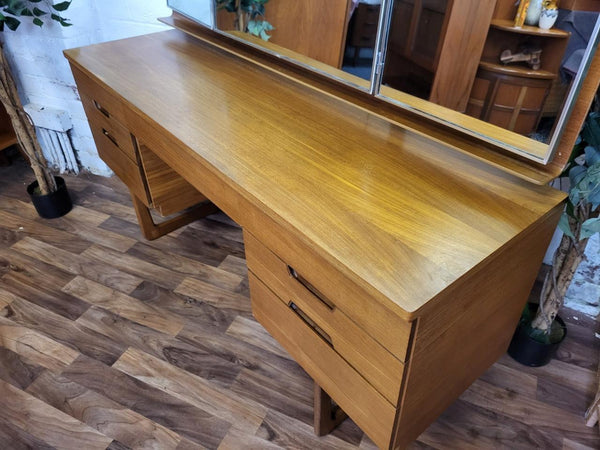 Vintage 60's Uniflex Q Range Teak Dressing Table Desk Mid-Century Retro