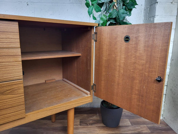 Vintage 70's Schreiber Sideboard Teak Effect Mini Compact Mid-Century Retro