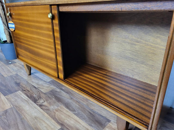 Vintage Mid-Century Beaver & Tapley Teak & Glass Slim Bookcase Sideboard MCM