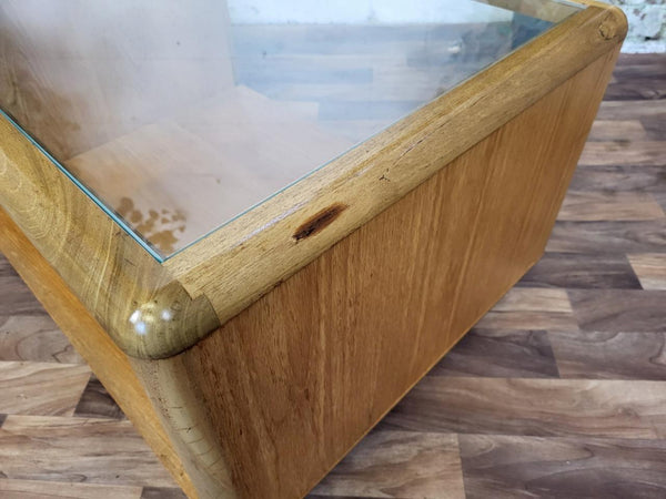 Vintage Mid-Century Meredew Teak & Glass Coffee Table With Drawers Retro Scandi