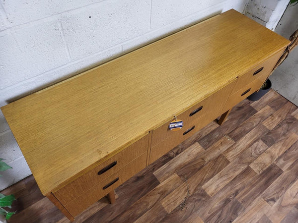 Vintage Mid-Century Teak Compact 6 Drawer Sideboard Retro Scandi MCM